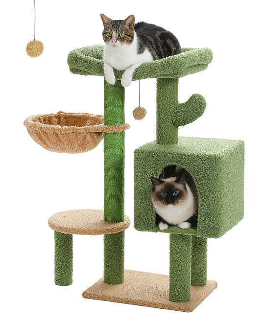 PAWZ Road Cat Tree Tower Condo House Cat Scratching Post Furniture with Hammock Green