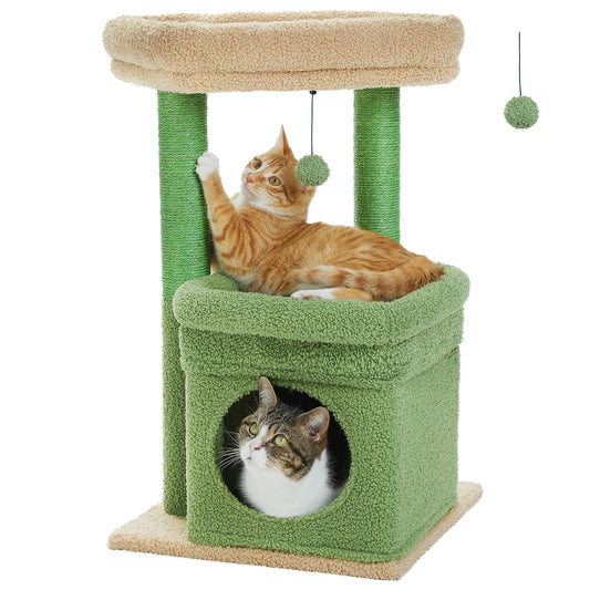 PAWZ Road Gothic Cat Tree Tower Scratching Post Scratcher Condo Furniture Bed Toys 68cm Black Green