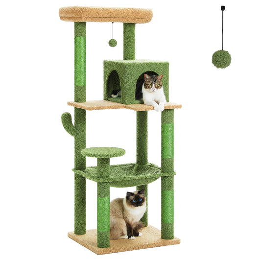 PAWZ Road 143cm Gothic Cat Tree Tower Scratching Post Scratcher Cat Condo Tree Kitten Bed Toy Green