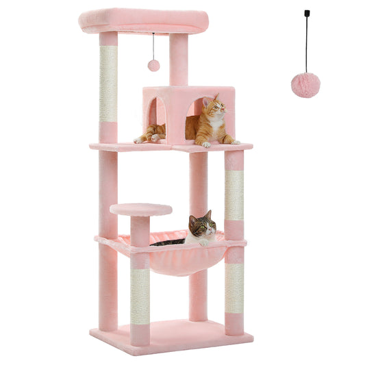 PAWZ Road 143cm Cat Tree Tower Scratching Post Scratcher Cats Bed Condo House Light Pink