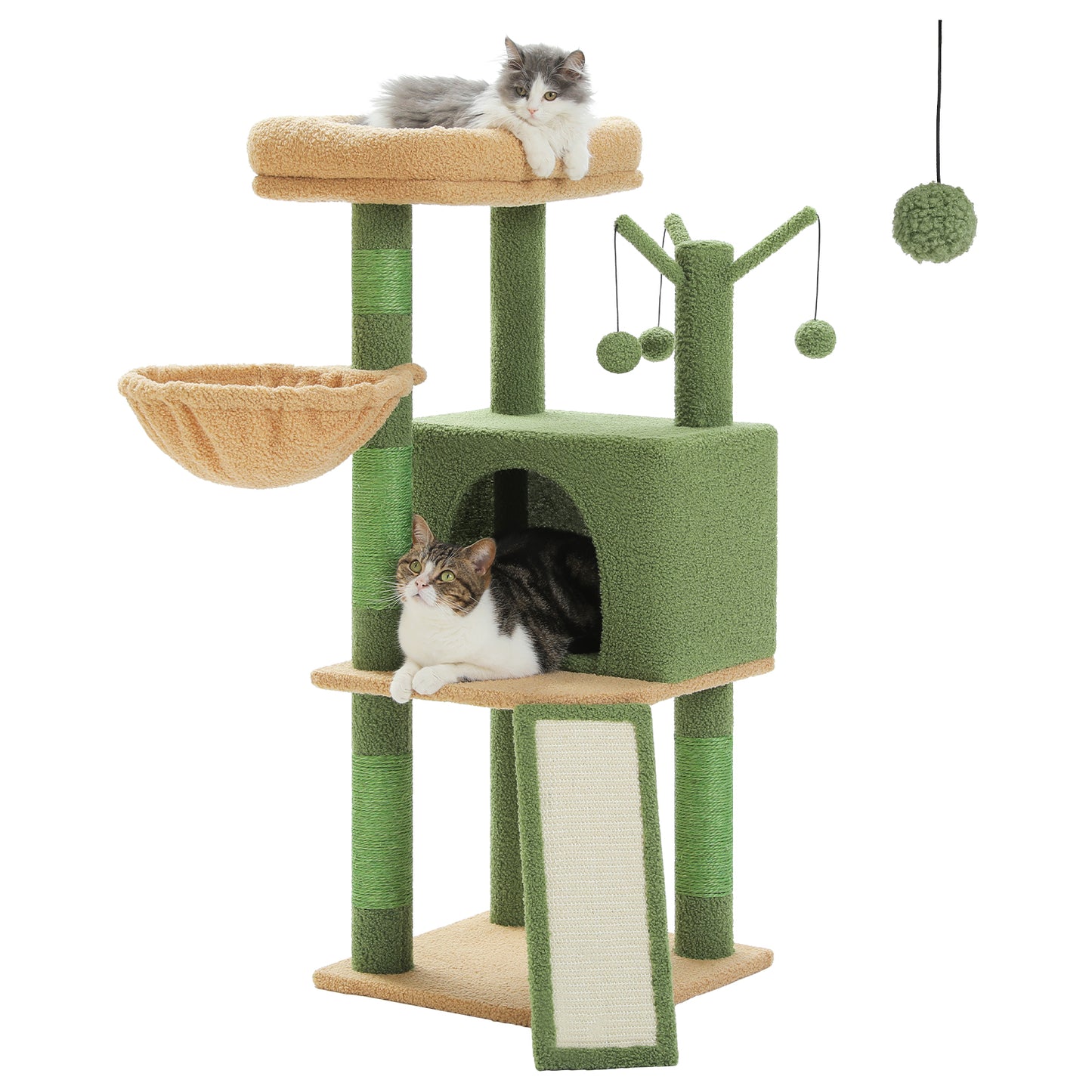 PAWZ Road 105CM Cat Tree Tower Scratching Post Scratcher Condo House Kitten Toys Green