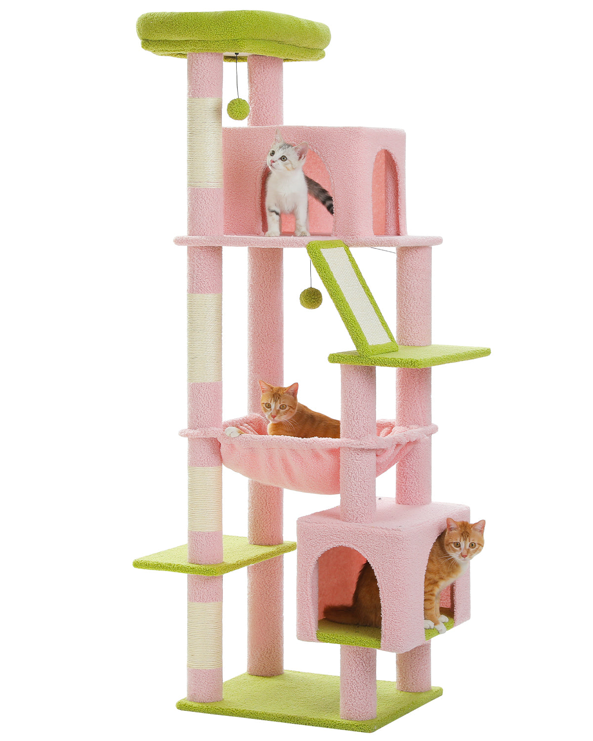 PAWZ Road 181cm Cat Tree Tower Scratching Post Scratcher Condo House Bed Toys Pink