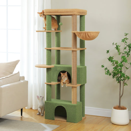 PAWZ Road 170cm Cat Tree Tower Scratching Post Scratcher Large Cats Condo House Green