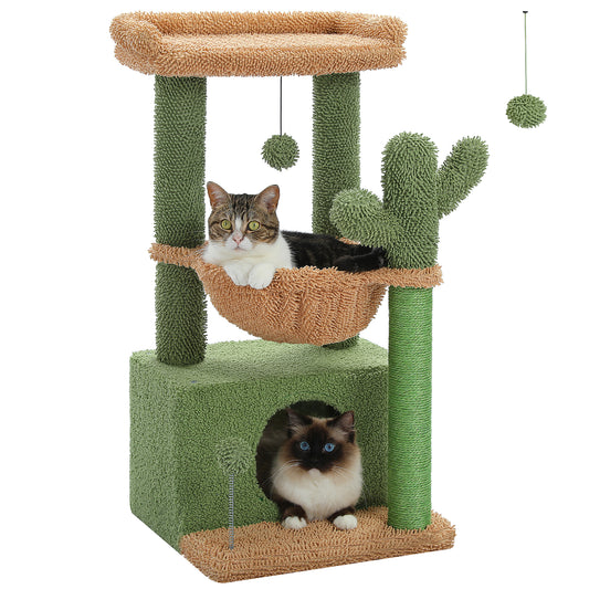 PAWZ Road 83cm Cat Tree Tower Scratching Post with Large Hammock Kitten Indoor Toys