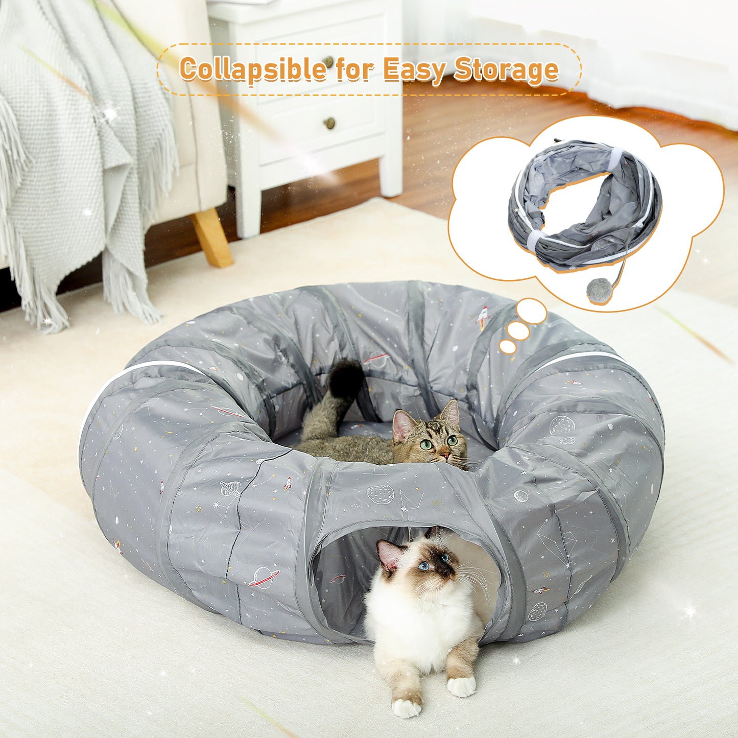 PAWZ Road Cat Tunnel Bed Toys Kitty Rabbit Playing Collapsible Playing Hide Tube