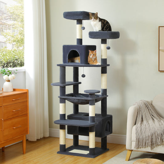 PAWZ Road 184cm Cat Tree Tower Scratching Post Scratcher Condo House Bed Toy Furniture Dark Grey