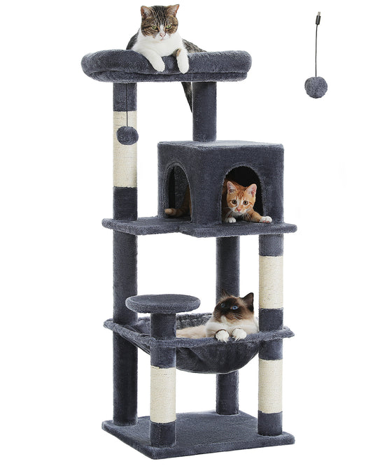 PAWZ Road 116cm Cat Tree Tower Scratching Post Scratcher Cat Condo Tree Kitten Bed Toy Dark Grey