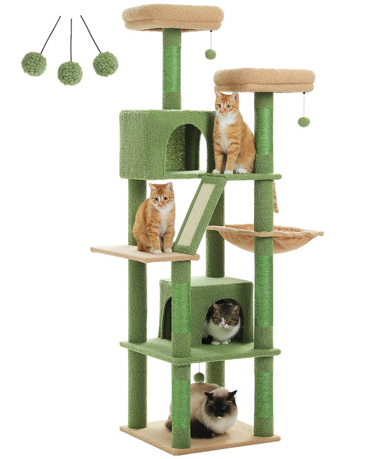 PAWZ Road 180cmCat Tree Tower Scratching Post Scratcher Cat Condo House Bed Toy Green