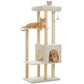 PAWZ Road 135CM Cat Tree Tower Scratching Post Scratcher Wooded Cats Condo House Beige