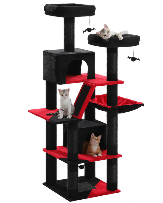 PAWZ Road 180cm Cat Tree Tower Scratching Post Adult Cats Condo House Bed Toys Black