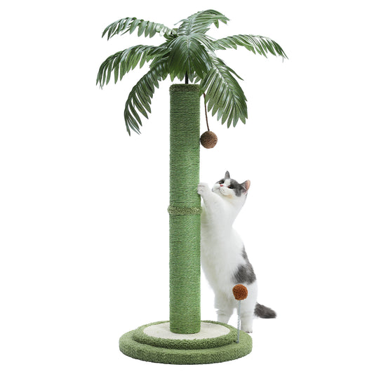 PAWZ Road 85cm Cat Tree Tower Scratching Post Sisal Covered Scratcher Cats Toys Green