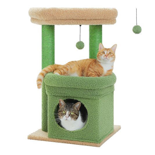 PAWZ Road Gothic Cat Tree Tower Scratching Post Scratcher Condo Furniture Bed Toys 68cm Black Green