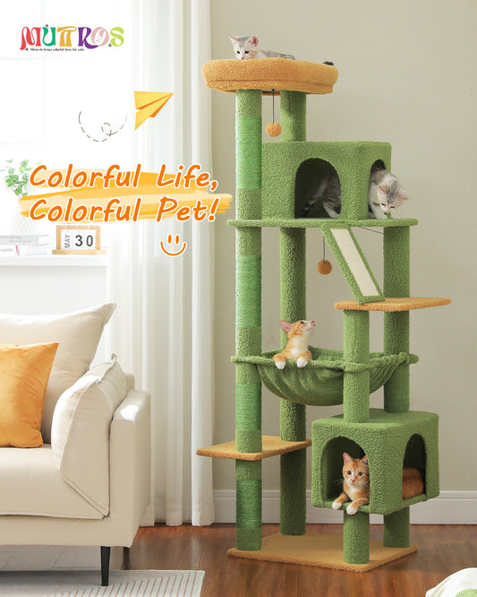 PAWZ Road 181cm Cat Tree Tower Scratching Post Scratcher Condo House Bed Toys Green