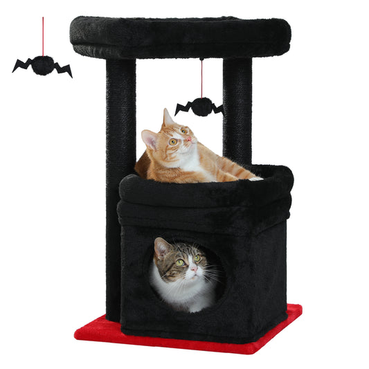 PAWZ Road Gothic Cat Tree Tower Scratching Post Scratcher Condo Furniture Bed Toys 68cm Black