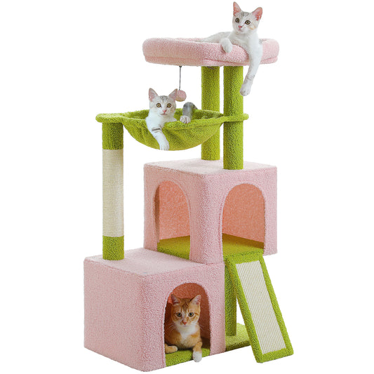 PAWZ Road 104cm Cat Tree Tower Scratching Post Scratcher Condo House for Indoor Cats Pink