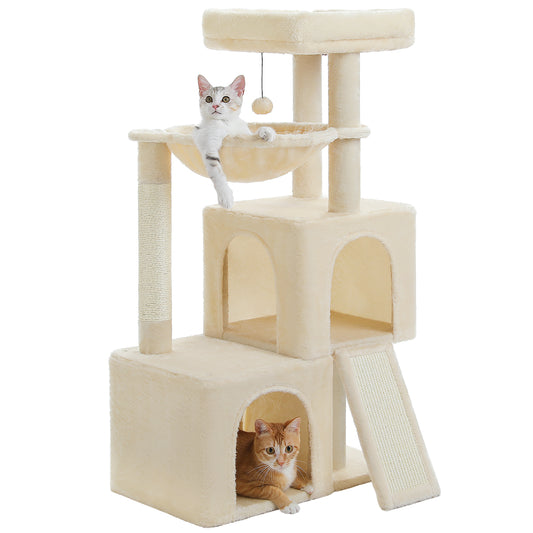 PAWZ Road 104cm Cat Tree Tower Scratching Post Scratcher Condo House for Indoor Cats Beige