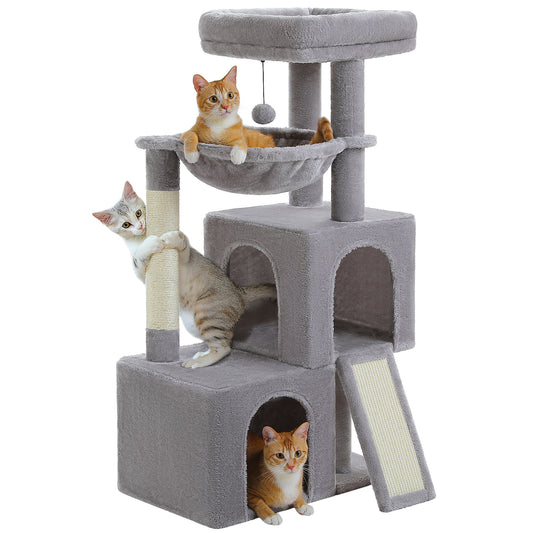 PAWZ Road 104cm Cat Tree Tower Scratching Post Scratcher Condo House for Indoor Cats Grey