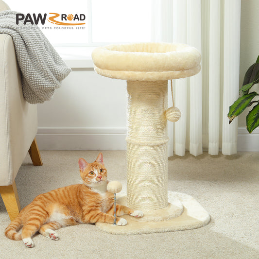 PAWZ Road 60cm Cat Scratching Post with Super Thick Scratcher Cats Bed Toys Scratch Beige