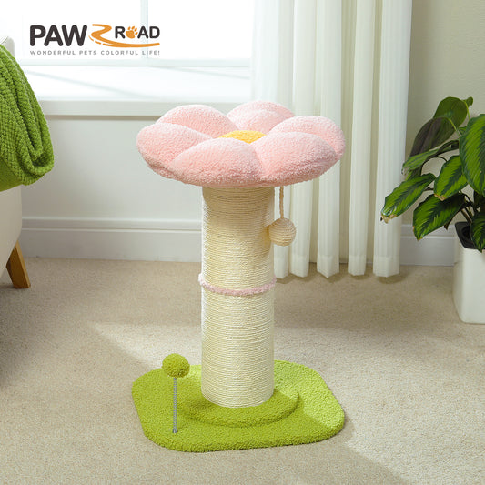 PAWZ Road 60cm Cat Scratching Post with Super Thick Scratcher Cats Bed Toys Scratch Pink