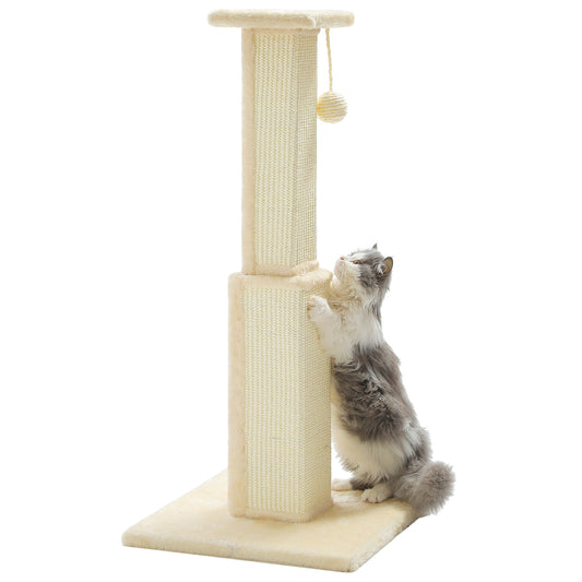 PAWZ Road 80cm Cat Tree Scratching Post Tower Sturdy Board Gym Furniture Fun Toys Beige