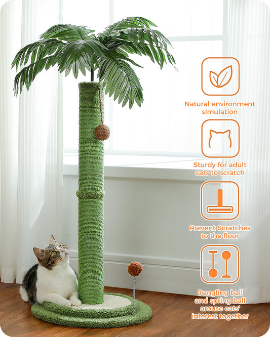 PAWZ Road 85cm Cat Tree Tower Scratching Post Sisal Covered Scratcher Cats Toys Green