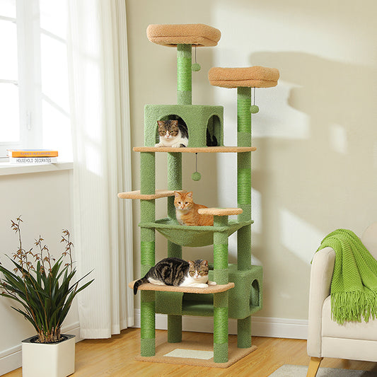 PAWZ Road 184cm Cat Tree Tower Scratching Post Scratcher Condo House Bed Toy Furniture Green