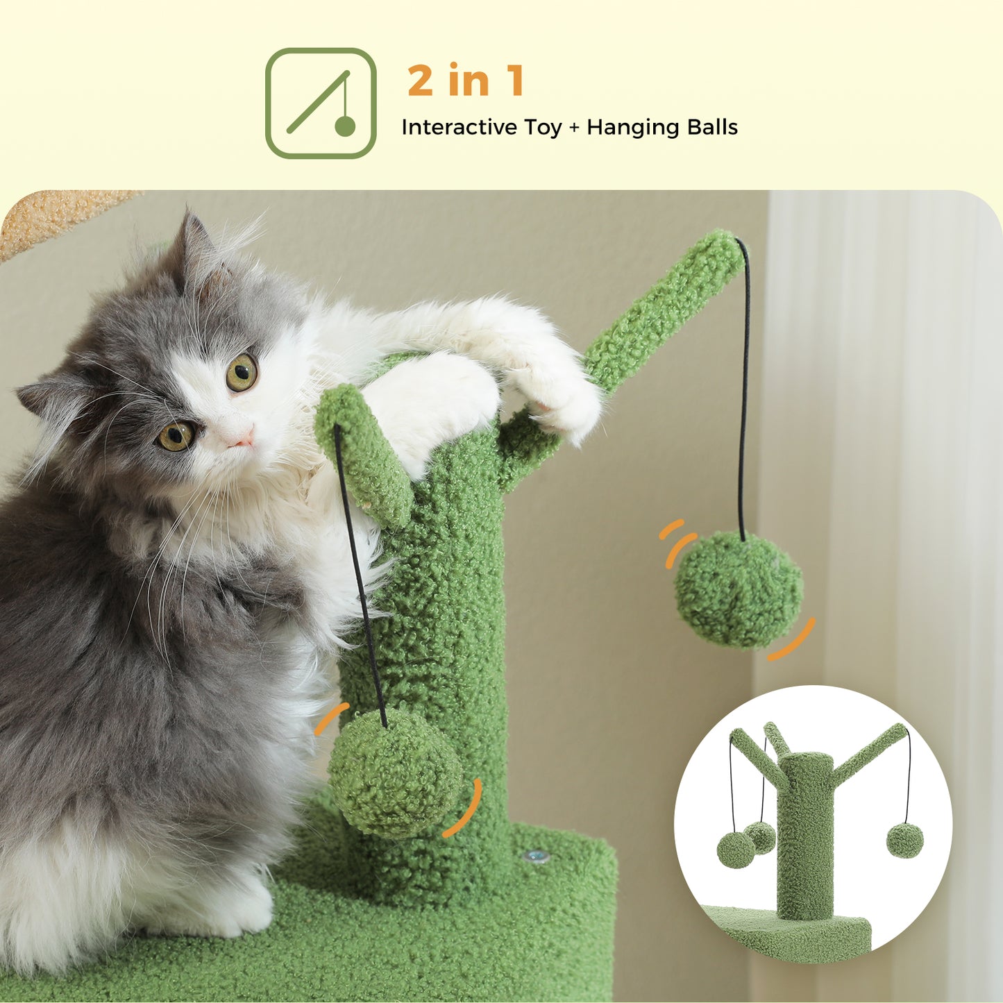 PAWZ Road 105CM Cat Tree Tower Scratching Post Scratcher Condo House Kitten Toys Green