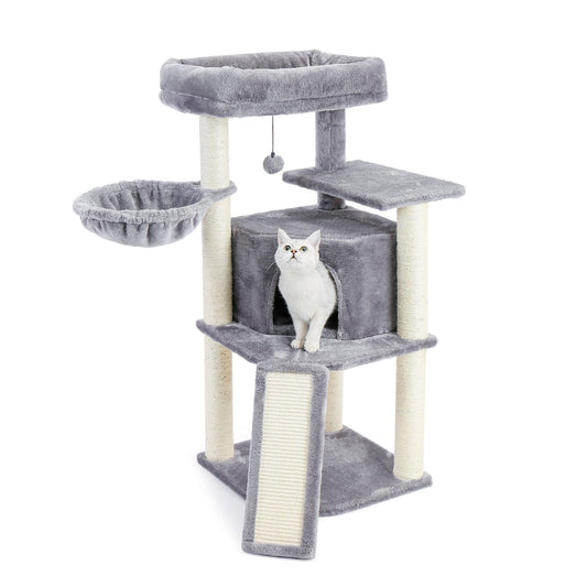 PAWZ Road 106cm Cat Tree Scratching Post Trees Scratcher Tower Condo Light Grey