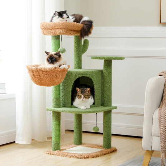 PAWZ Road 107cm Cat Tree Tower Scratching Posts Condo House Furniture for Indoor Cats