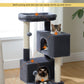 PAWZ Road Cat Tree Tower Scratching Post Scratcher with Large Condo House Beds Dark Grey