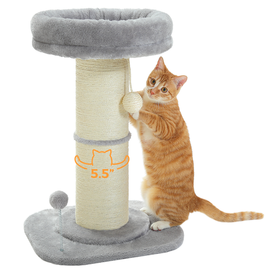 PAWZ Road 60cm Cat Scratching Post with Super Thick Scratcher Cats Bed Toys Scratch Grey