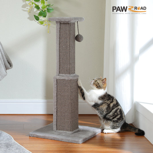 PAWZ Road 80cm Cat Tree Scratching Post Tower Sturdy Board Gym Furniture Fun Toys Grey