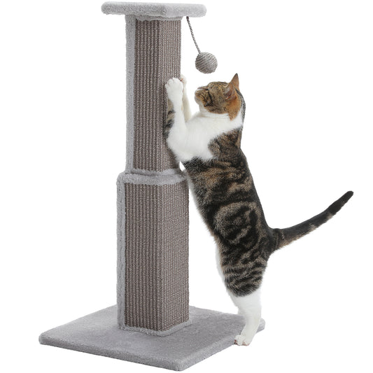 PAWZ Road 80cm Cat Tree Scratching Post Tower Sturdy Board Gym Furniture Fun Toys Grey