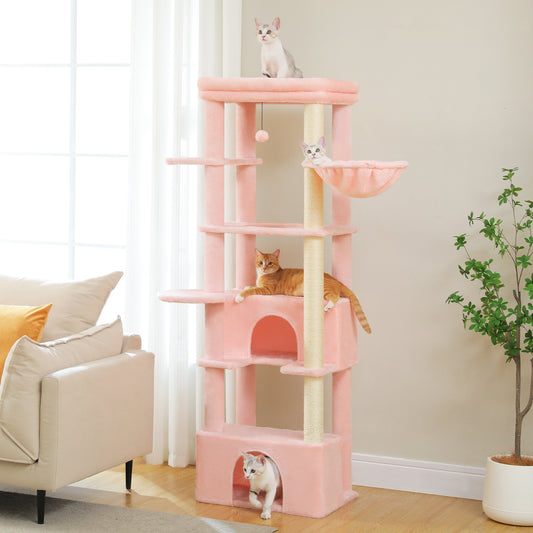 PAWZ Road 170cm Cat Tree Tower Scratching Post Scratcher Large Cats Condo House Light Pink