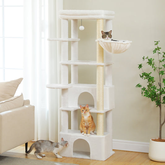 PAWZ Road 170cm Cat Tree Tower Scratching Post Scratcher Large Cats Condo House White