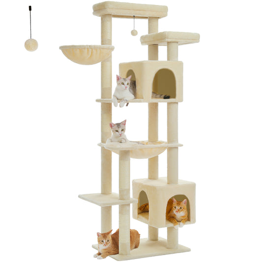 PAWZ Road 175cm Cat Tree Tower Scratching Post Scratcher Condo House Furniture Beige