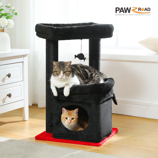 PAWZ Road Gothic Cat Tree Tower Scratching Post Scratcher Condo Furniture Bed Toys 68cm Black