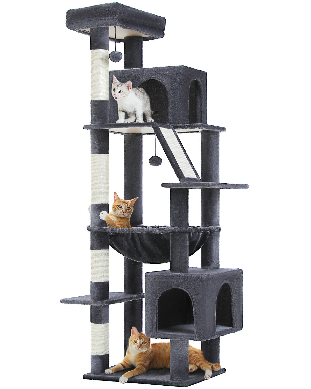 PAWZ Road 181cm Cat Tree Tower Scratching Post Scratcher Condo House Bed Toys Dark Grey