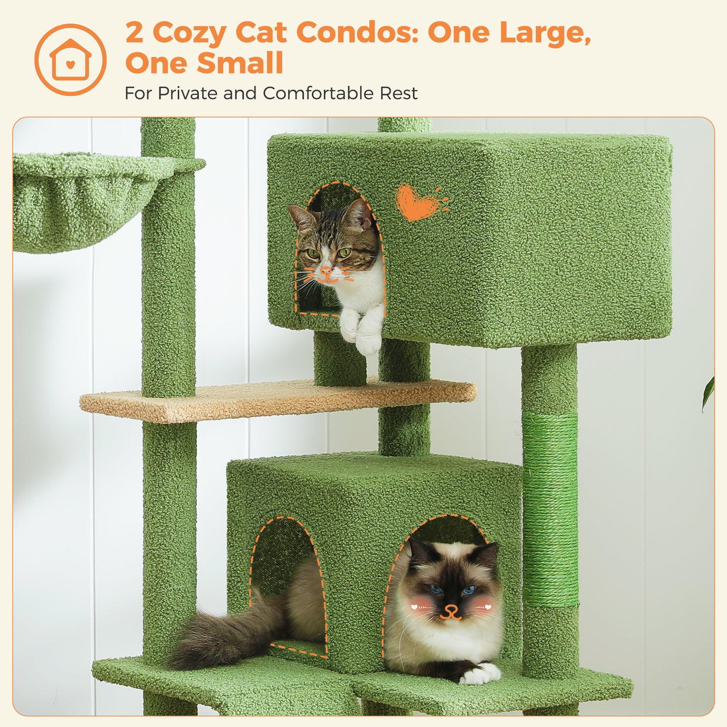 PAWZ Road 143CM Cat Tree Cat Condo Tower House Green