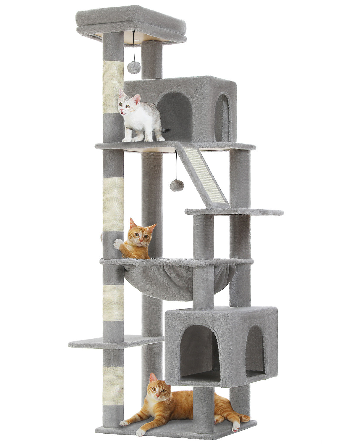 PAWZ Road 181cm Cat Tree Tower Scratching Post Scratcher Condo House Bed Toys Grey