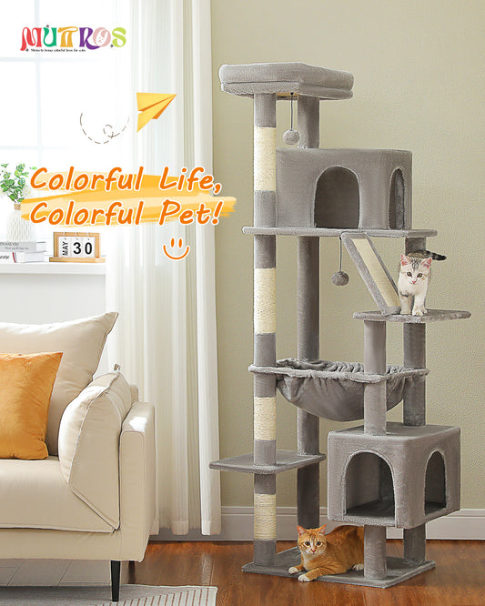 PAWZ Road 181cm Cat Tree Tower Scratching Post Scratcher Condo House Bed Toys Grey