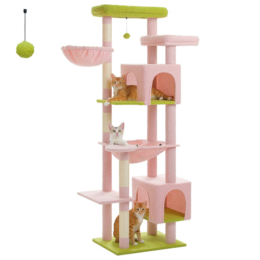 PAWZ Road 175cm Cat Tree Tower Scratching Post Scratcher Condo House Furniture Pink