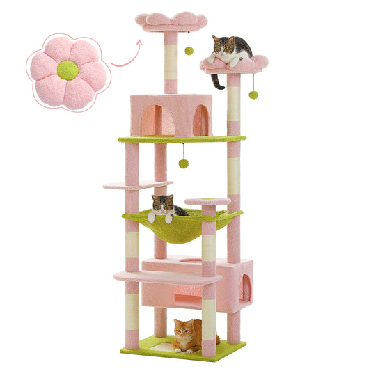 PAWZ Road 184cm Cat Tree Tower Scratching Post Scratcher Condo House Bed Toy Furniture Pink