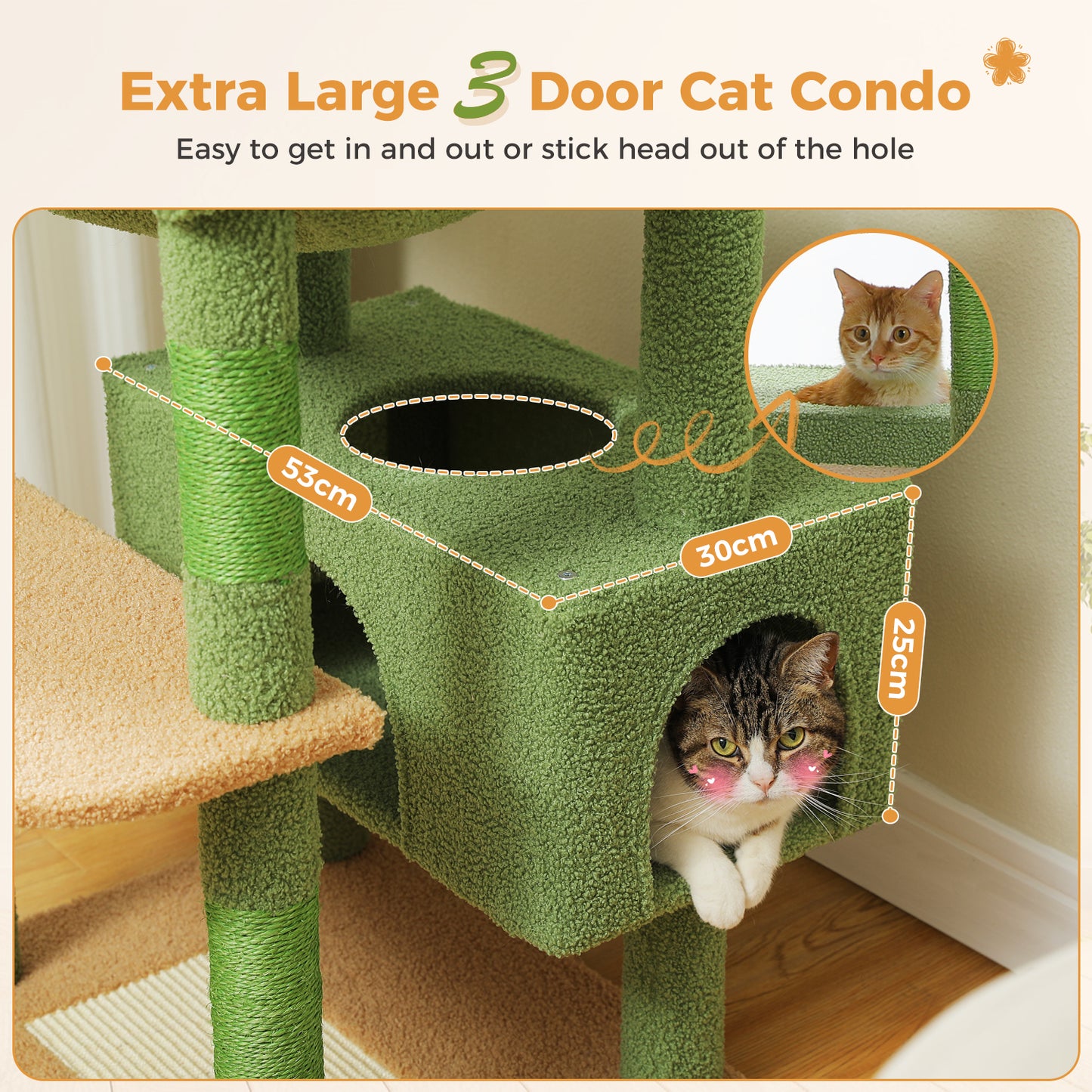 PAWZ Road 184cm Cat Tree Tower Scratching Post Scratcher Condo House Bed Toy Furniture Green